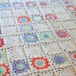 Lacy Squares Baby Blanket /..