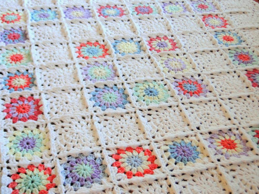 Lacy Squares Baby Blanket / Lap Blanket